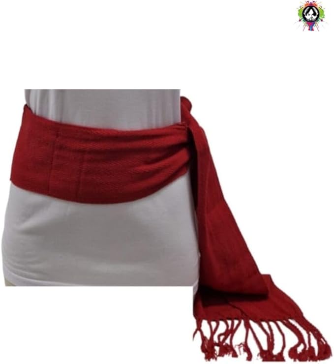 Faja San Fermín roja con bolsillos ocultos y cremallera